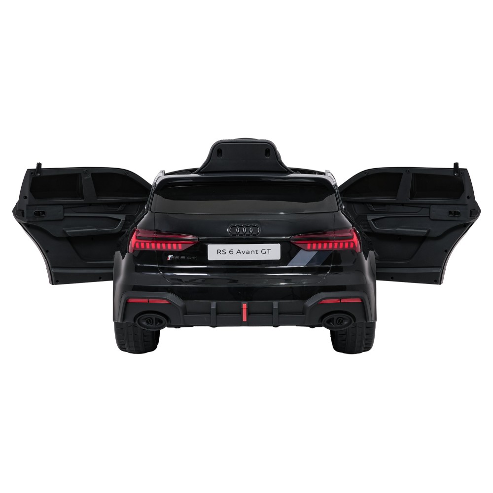 JOKO Elektrické autíčko Audi RS6 Avant GT 4x4, penové kolesá, kožené sedadlo, čierne