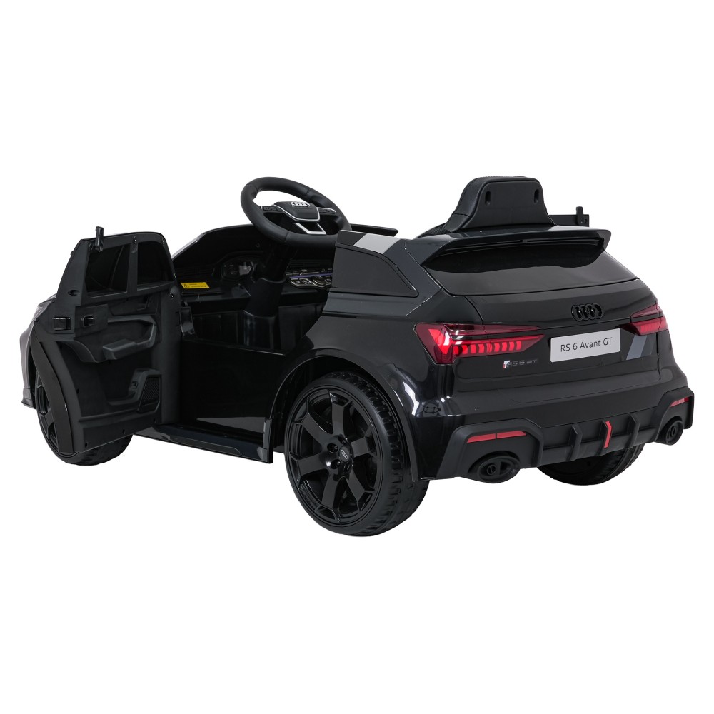 JOKO Elektrické autíčko Audi RS6 Avant GT 4x4, penové kolesá, kožené sedadlo, čierne
