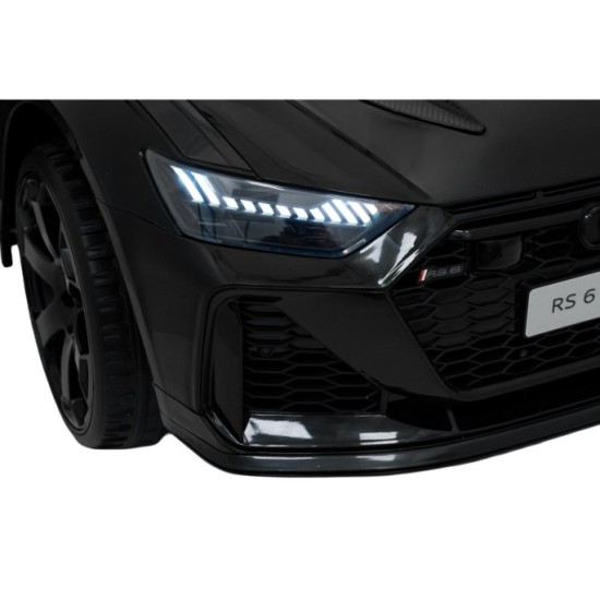 JOKO Elektrické autíčko Audi RS6 Avant GT 4x4, penové kolesá, kožené sedadlo, čierne