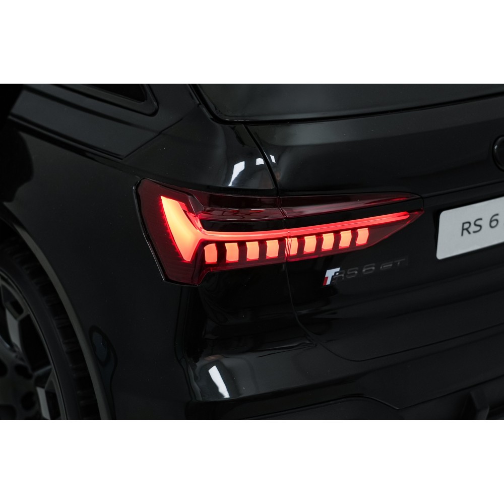 JOKO Elektrické autíčko Audi RS6 Avant GT 4x4, penové kolesá, kožené sedadlo, čierne