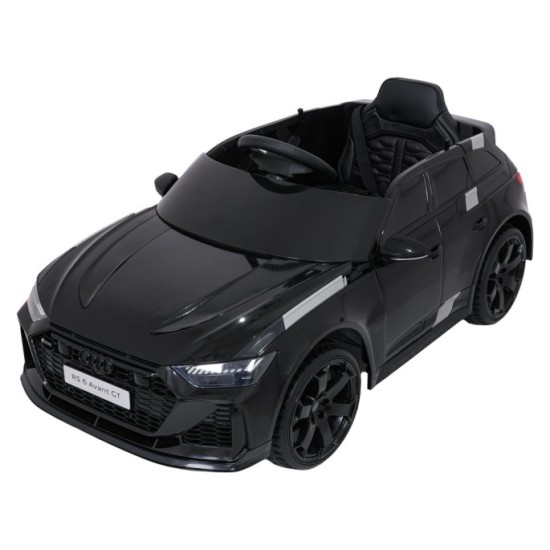 JOKO Elektrické autíčko Audi RS6 Avant GT 4x4, penové kolesá, kožené sedadlo, čierne