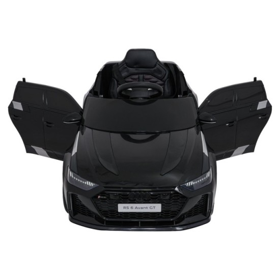 JOKO Elektrické autíčko Audi RS6 Avant GT 4x4, penové kolesá, kožené sedadlo, čierne