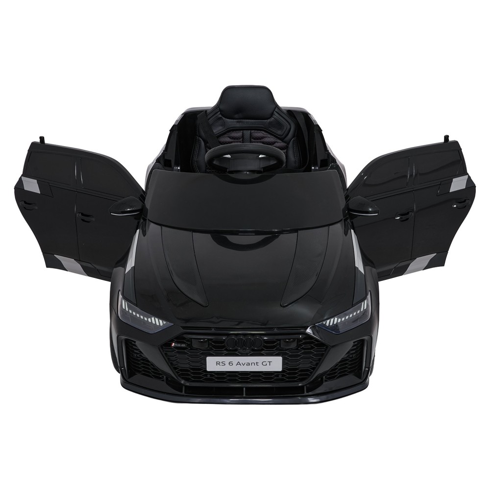 JOKO Elektrické autíčko Audi RS6 Avant GT 4x4, penové kolesá, kožené sedadlo, čierne