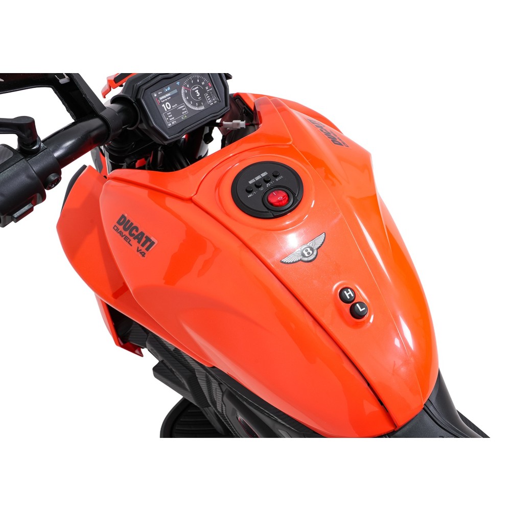 JOKO Elektrická motorka Ducati Diavel for Bentley, penové kolesá, oranžová