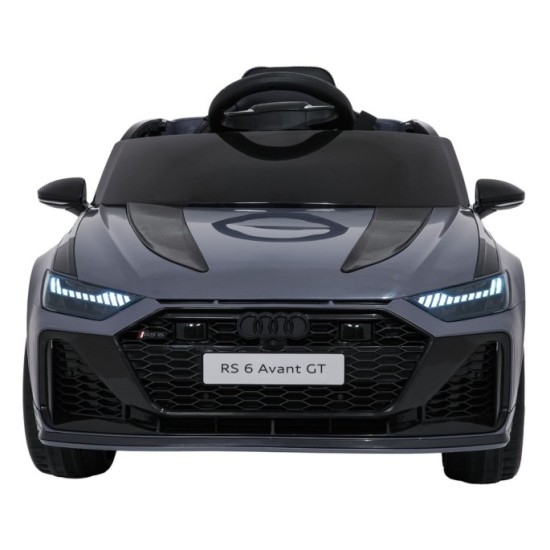 JOKO Elektrické autíčko Audi RS6 Avant GT 4x4, penové kolesá, kožené sedadlo, sivé