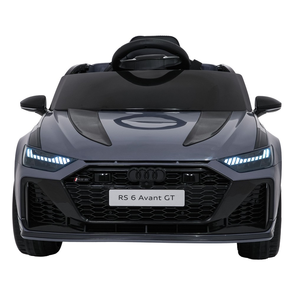 JOKO Elektrické autíčko Audi RS6 Avant GT 4x4, penové kolesá, kožené sedadlo, sivé