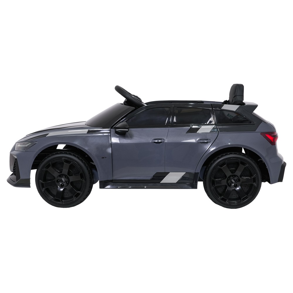 JOKO Elektrické autíčko Audi RS6 Avant GT 4x4, penové kolesá, kožené sedadlo, sivé
