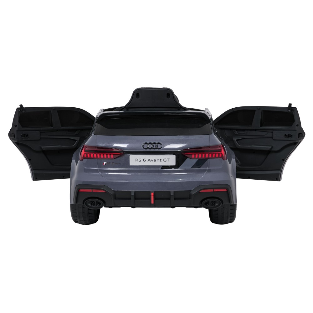 JOKO Elektrické autíčko Audi RS6 Avant GT 4x4, penové kolesá, kožené sedadlo, sivé