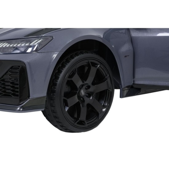 JOKO Elektrické autíčko Audi RS6 Avant GT 4x4, penové kolesá, kožené sedadlo, sivé