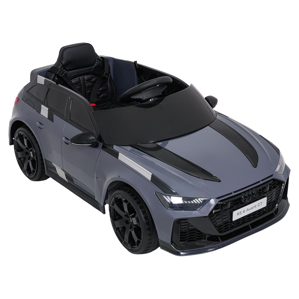 JOKO Elektrické autíčko Audi RS6 Avant GT 4x4, penové kolesá, kožené sedadlo, sivé