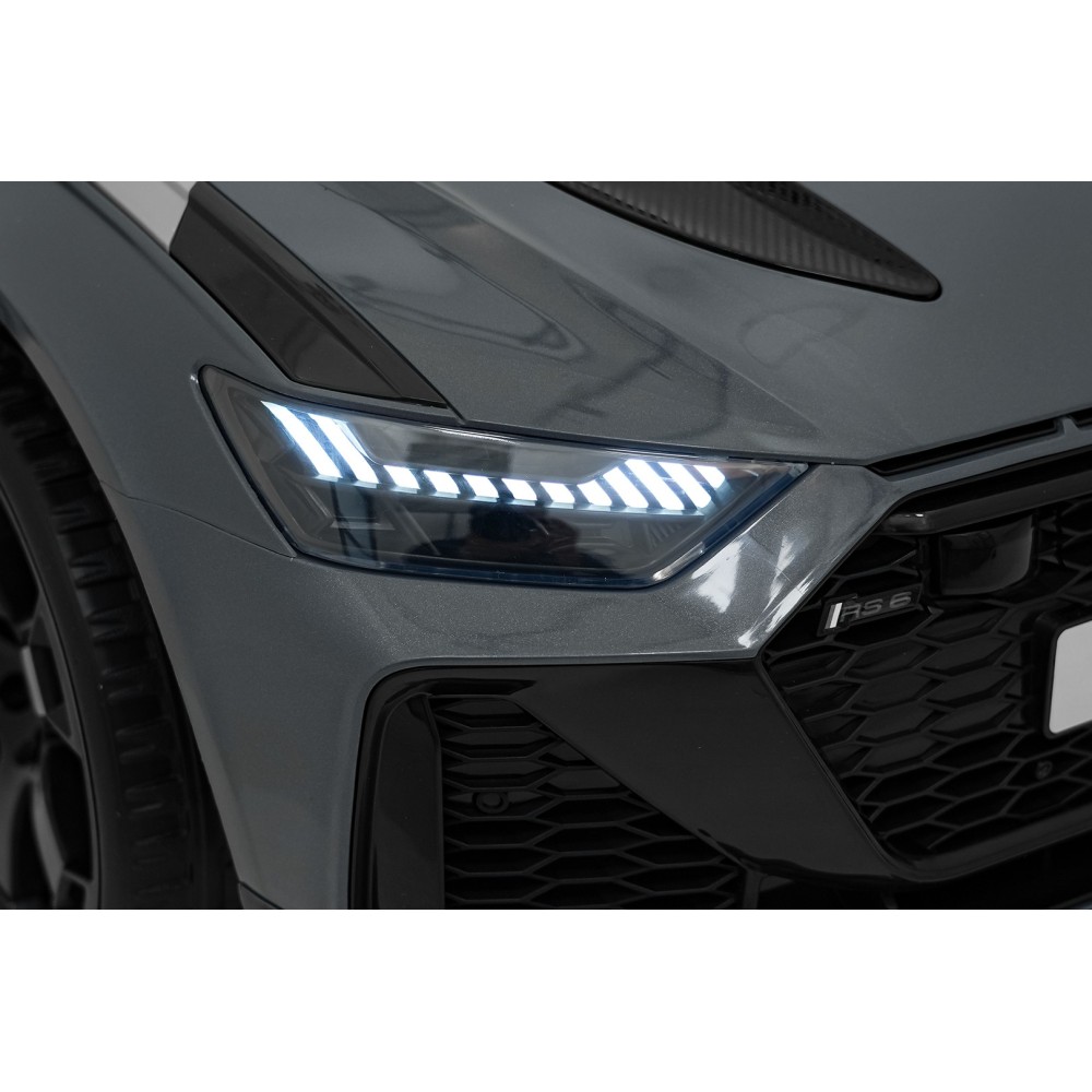 JOKO Elektrické autíčko Audi RS6 Avant GT 4x4, penové kolesá, kožené sedadlo, sivé