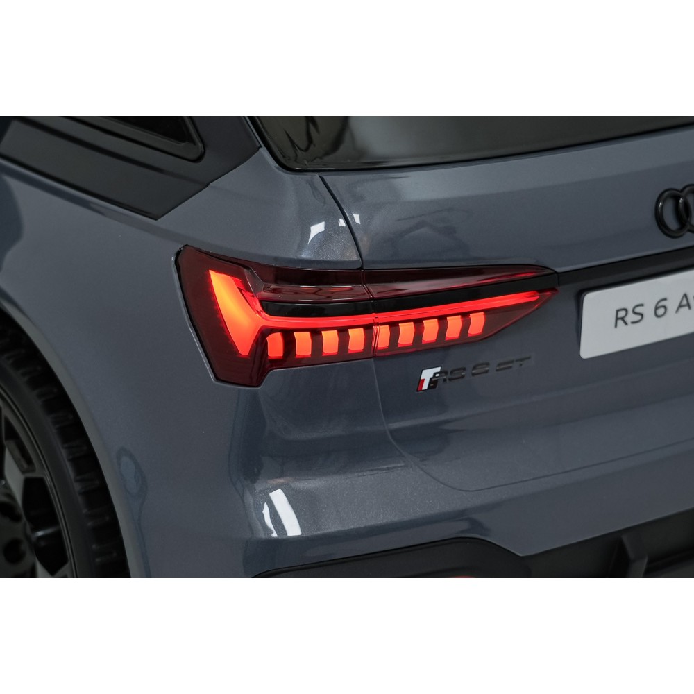 JOKO Elektrické autíčko Audi RS6 Avant GT 4x4, penové kolesá, kožené sedadlo, sivé