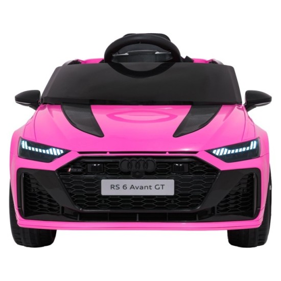 JOKO Elektrické autíčko Audi RS6 Avant GT 4x4, penové kolesá, kožené sedadlo, ružové