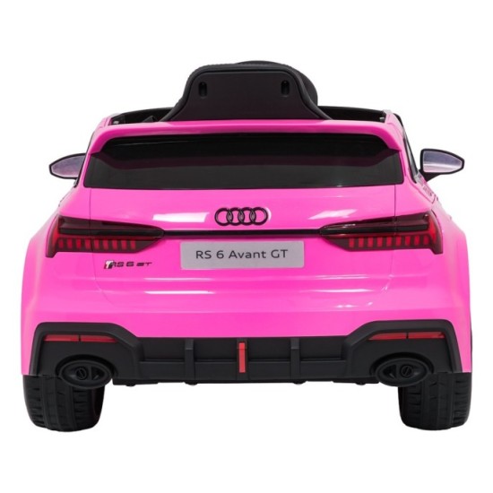 JOKO Elektrické autíčko Audi RS6 Avant GT 4x4, penové kolesá, kožené sedadlo, ružové