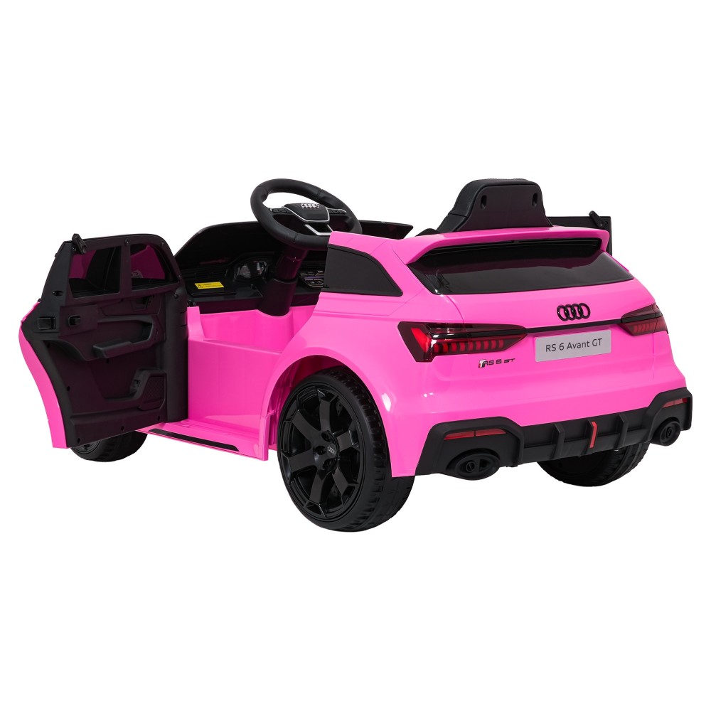 JOKO Elektrické autíčko Audi RS6 Avant GT 4x4, penové kolesá, kožené sedadlo, ružové