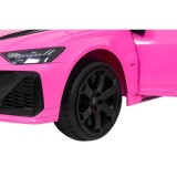 JOKO Elektrické autíčko Audi RS6 Avant GT 4x4, penové kolesá, kožené sedadlo, ružové