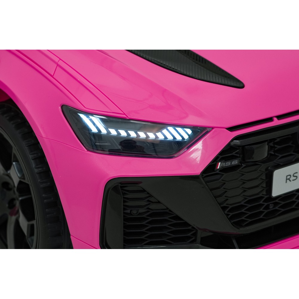 JOKO Elektrické autíčko Audi RS6 Avant GT 4x4, penové kolesá, kožené sedadlo, ružové