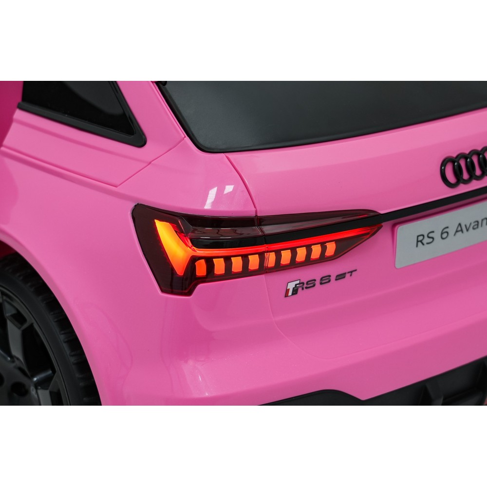 JOKO Elektrické autíčko Audi RS6 Avant GT 4x4, penové kolesá, kožené sedadlo, ružové