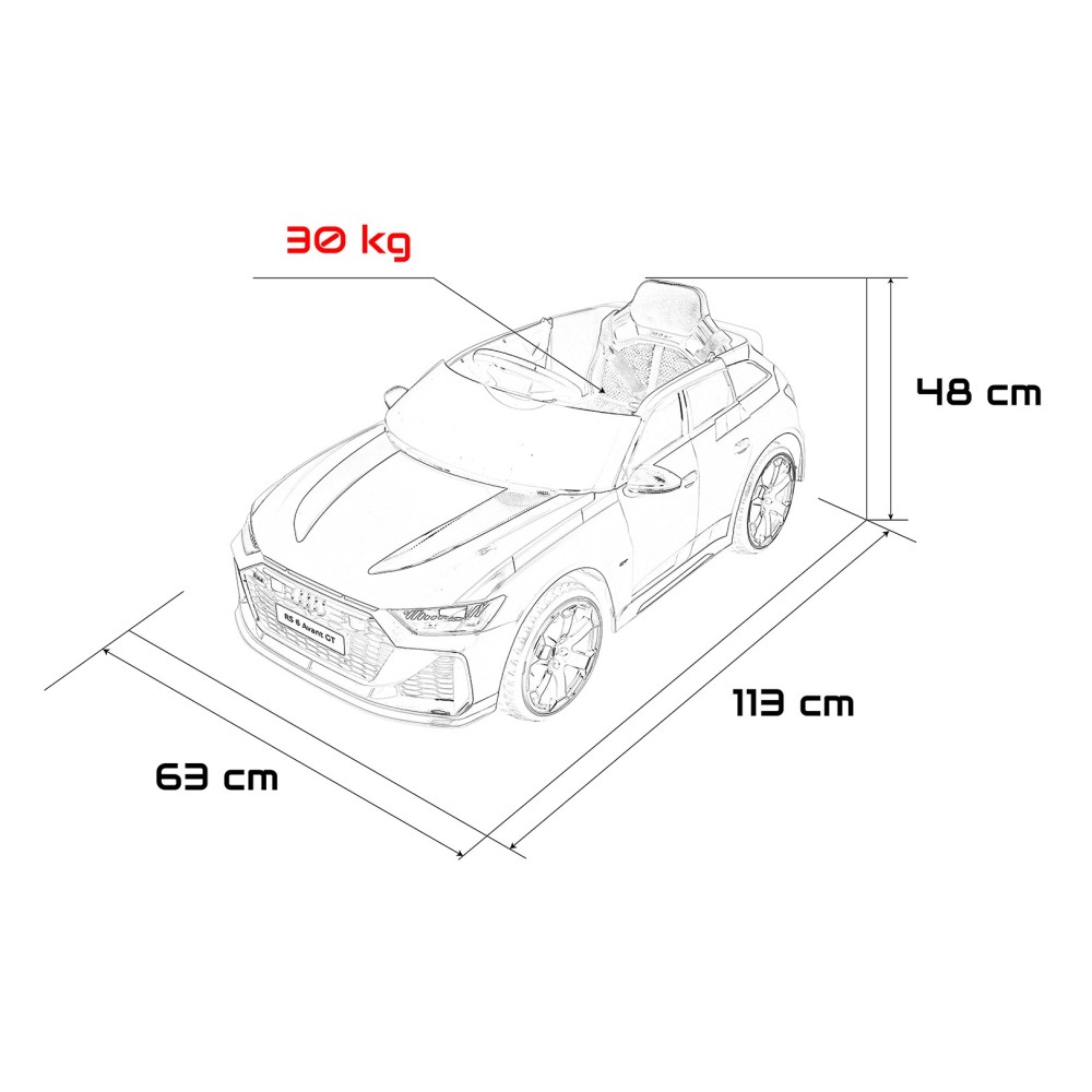 JOKO Elektrické autíčko Audi RS6 Avant GT 4x4, penové kolesá, kožené sedadlo, ružové