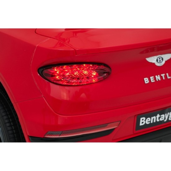JOKO Elektrické autíčko Bentley Bentayga S, penové kolesá, kožené sedadlo, červené