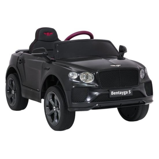 JOKO Elektrické autíčko Bentley Bentayga S, penové kolesá, kožené sedadlo, čierne
