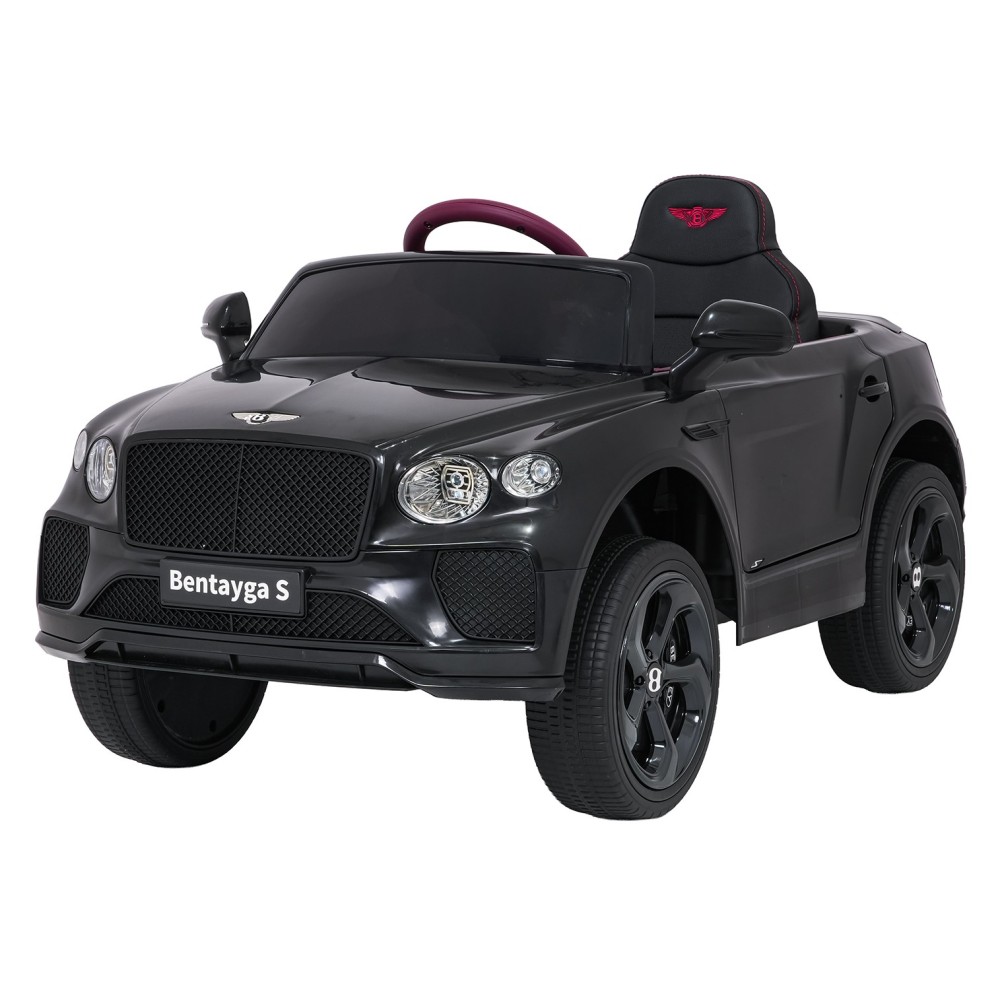 JOKO Elektrické autíčko Bentley Bentayga S, penové kolesá, kožené sedadlo, čierne