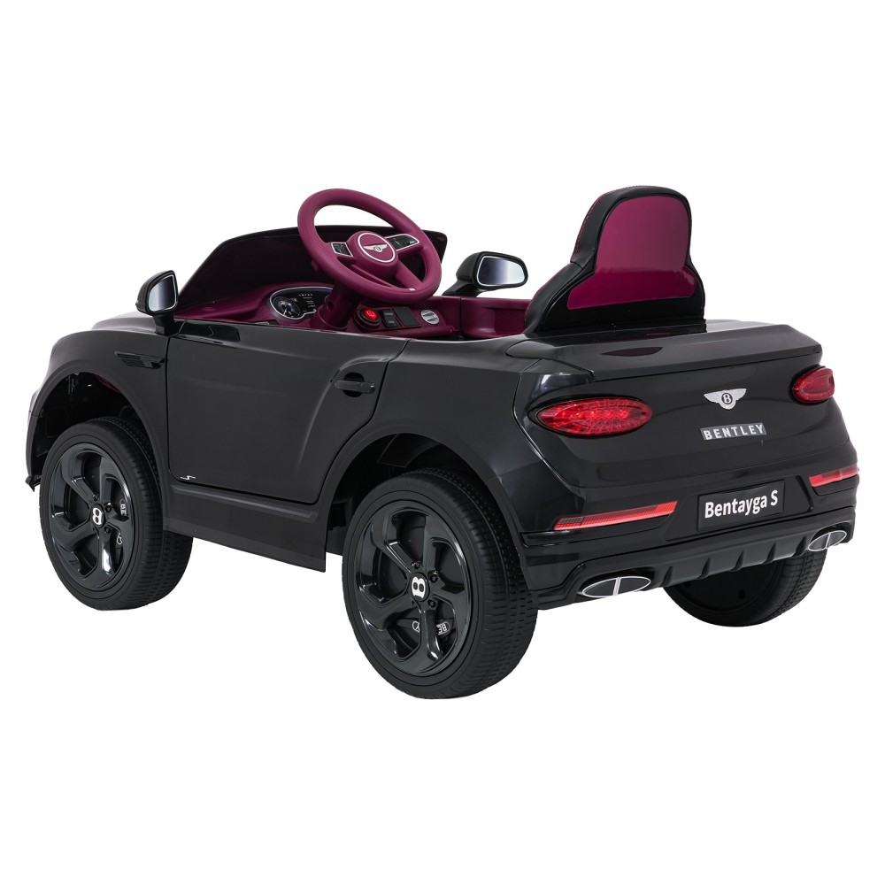 JOKO Elektrické autíčko Bentley Bentayga S, penové kolesá, kožené sedadlo, čierne
