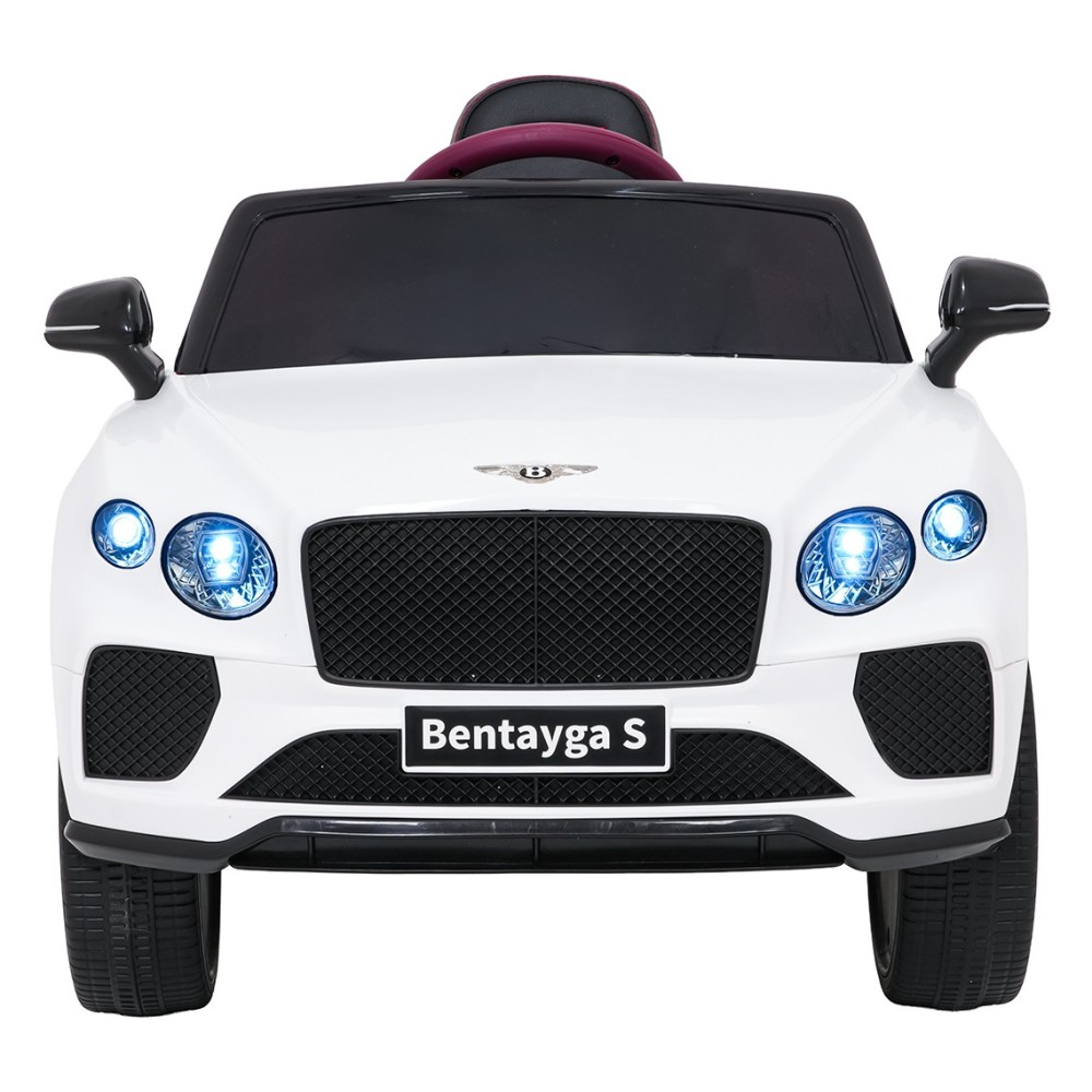 JOKO Elektrické autíčko Bentley Bentayga S, penové kolesá, kožené sedadlo, biele