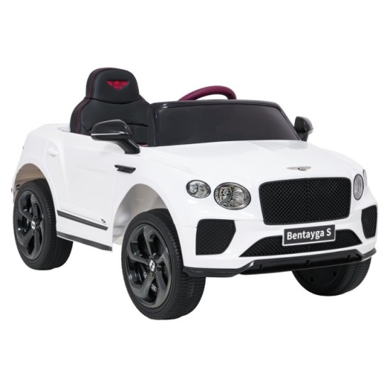 JOKO Elektrické autíčko Bentley Bentayga S, penové kolesá, kožené sedadlo, biele