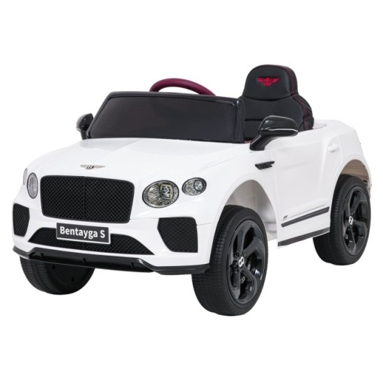 JOKO Elektrické autíčko Bentley Bentayga S, penové kolesá, kožené sedadlo, biele