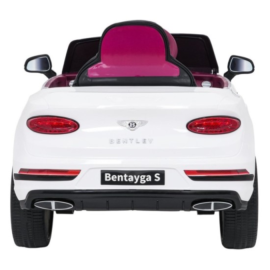 JOKO Elektrické autíčko Bentley Bentayga S, penové kolesá, kožené sedadlo, biele
