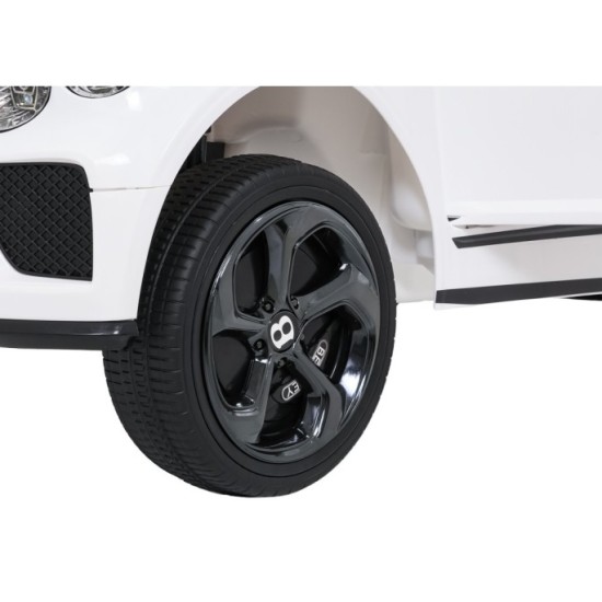 JOKO Elektrické autíčko Bentley Bentayga S, penové kolesá, kožené sedadlo, biele