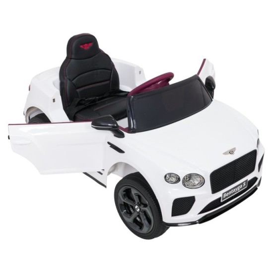 JOKO Elektrické autíčko Bentley Bentayga S, penové kolesá, kožené sedadlo, biele