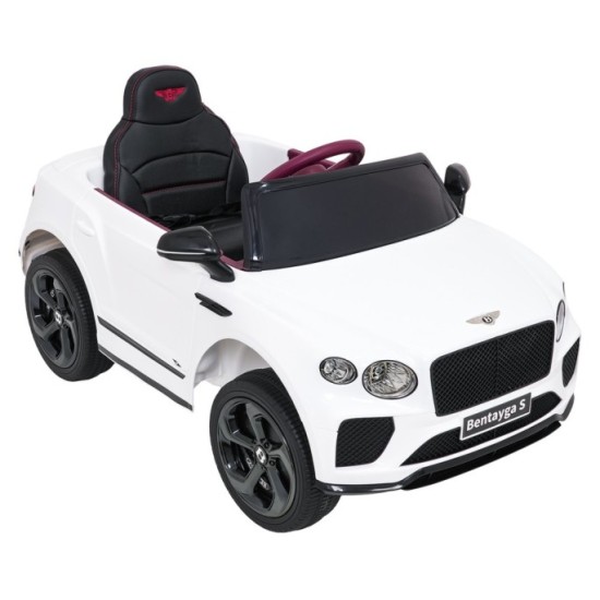 JOKO Elektrické autíčko Bentley Bentayga S, penové kolesá, kožené sedadlo, biele