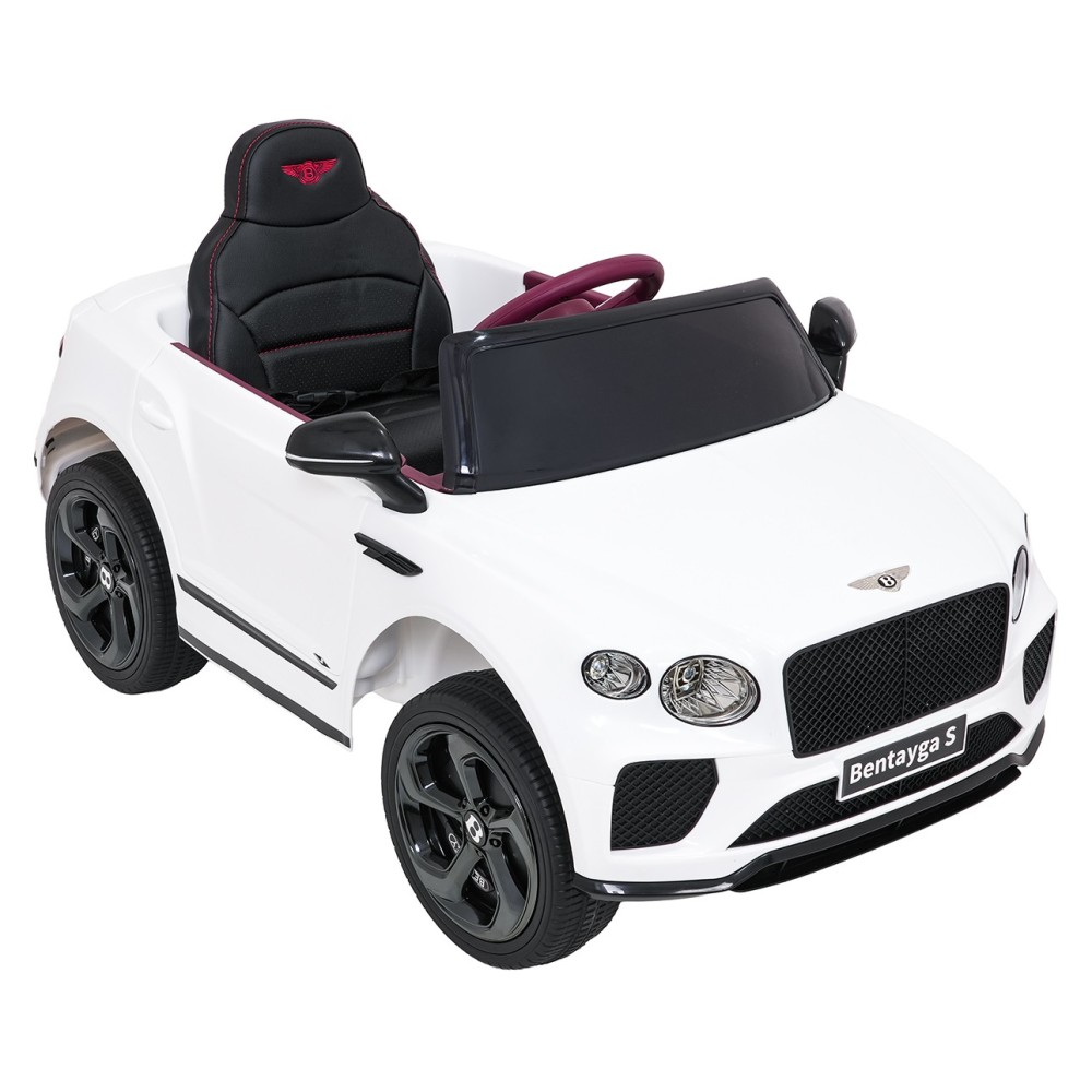 JOKO Elektrické autíčko Bentley Bentayga S, penové kolesá, kožené sedadlo, biele