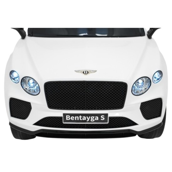 JOKO Elektrické autíčko Bentley Bentayga S, penové kolesá, kožené sedadlo, biele