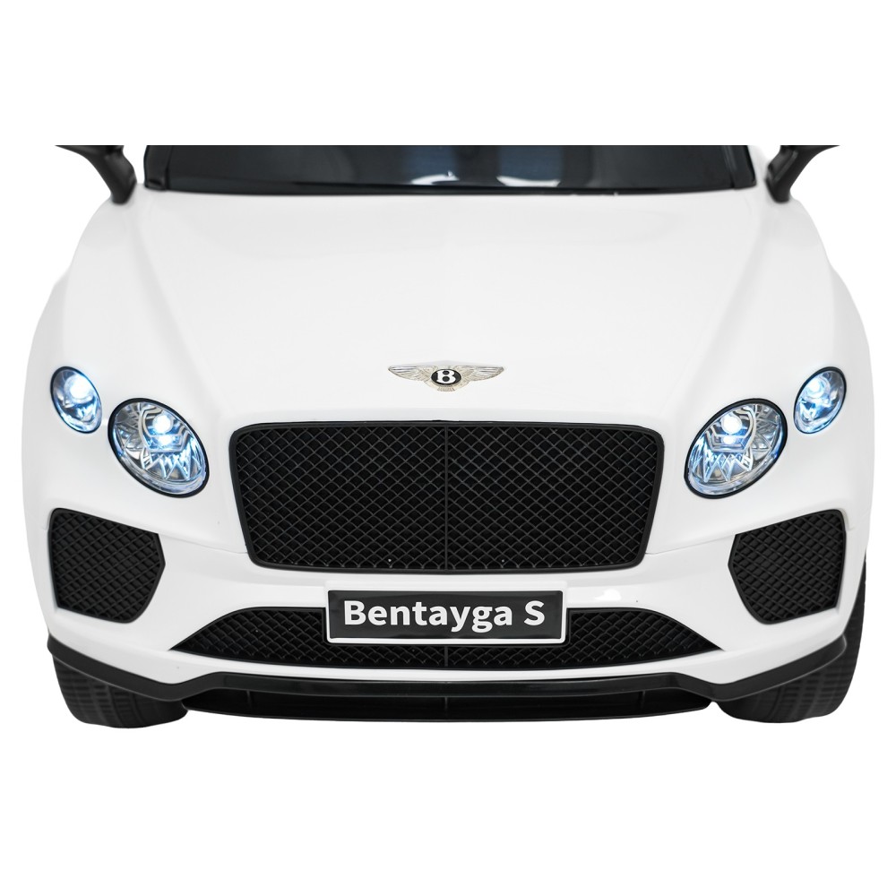 JOKO Elektrické autíčko Bentley Bentayga S, penové kolesá, kožené sedadlo, biele