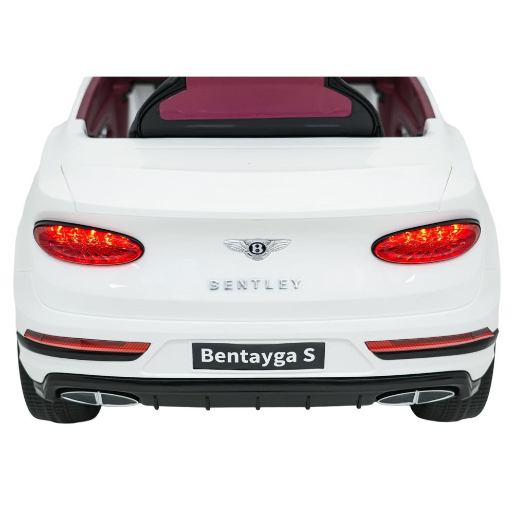 JOKO Elektrické autíčko Bentley Bentayga S, penové kolesá, kožené sedadlo, biele