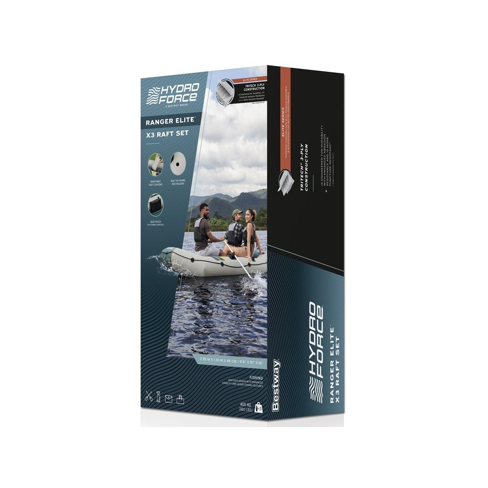 Bestway 65160 Nafukovací Čln RANGER ELITE X3 295x130x46cm + veslá, pumpa