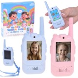 JOKO Sada Detské Vysielačky s Kamerou a LCD 2" Camera Displejom + Fotoaparát 3v1, dosah 100m, modrá a ružová