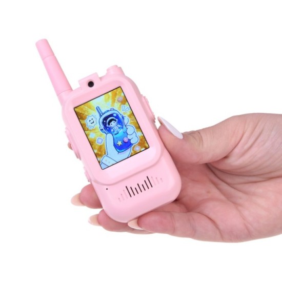 JOKO Sada Detské Vysielačky s Kamerou a LCD 2" Camera Displejom + Fotoaparát 3v1, dosah 100m, modrá a ružová