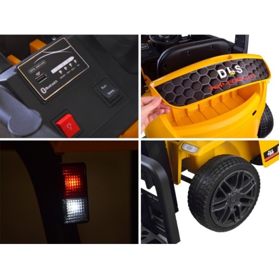 JOKO Elektrický Vysokozdvižný Vozík, penové kolesá, kožené sedadlo, Efekt Hojdania, žltý