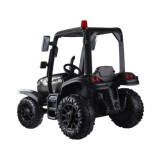 JOKO Veľký Elektrický traktor 4x4 s vlečkou, kožené sedadlo, penové kolesá, čierny
