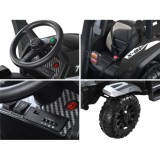 JOKO Veľký Elektrický traktor 4x4 s vlečkou, kožené sedadlo, penové kolesá, čierny