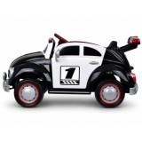 JOKO Elektrické autíčko Retro Beetle, penové kolesá, kožené sedadlo, čierne
