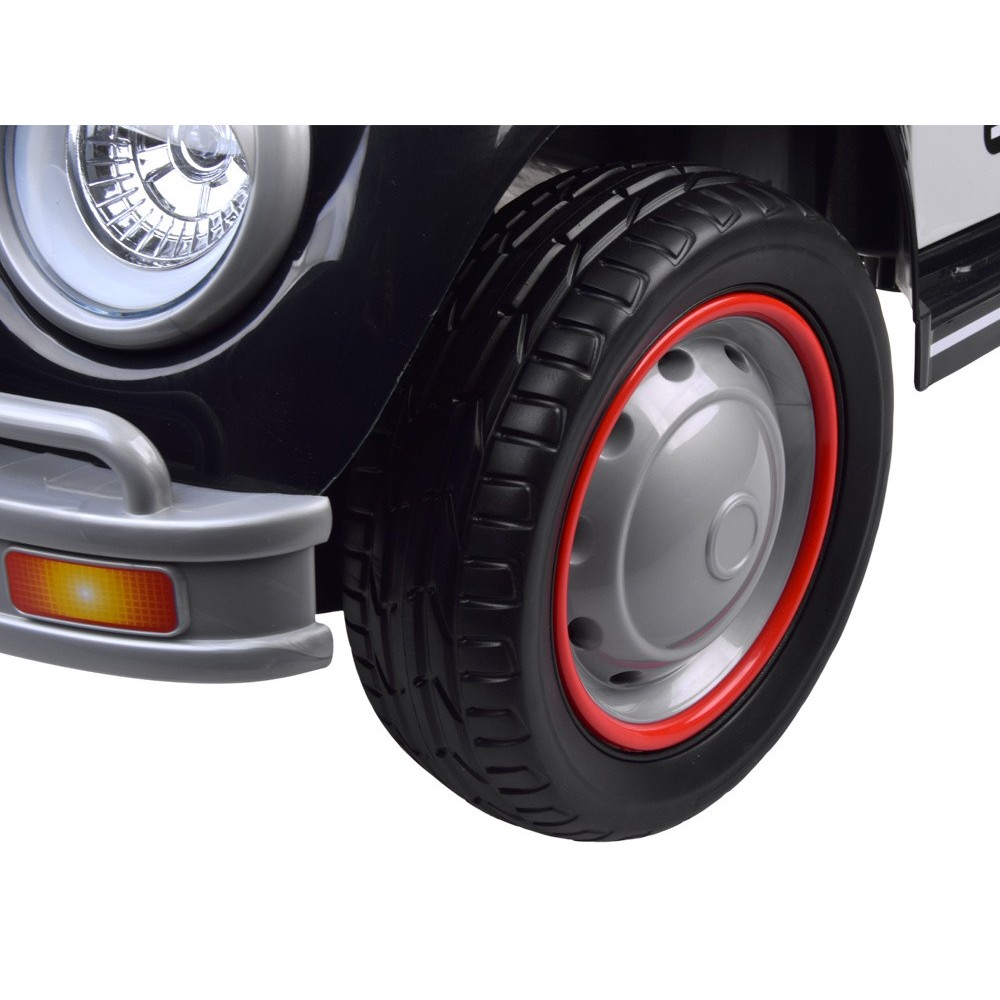 JOKO Elektrické autíčko Retro Beetle, penové kolesá, kožené sedadlo, čierne