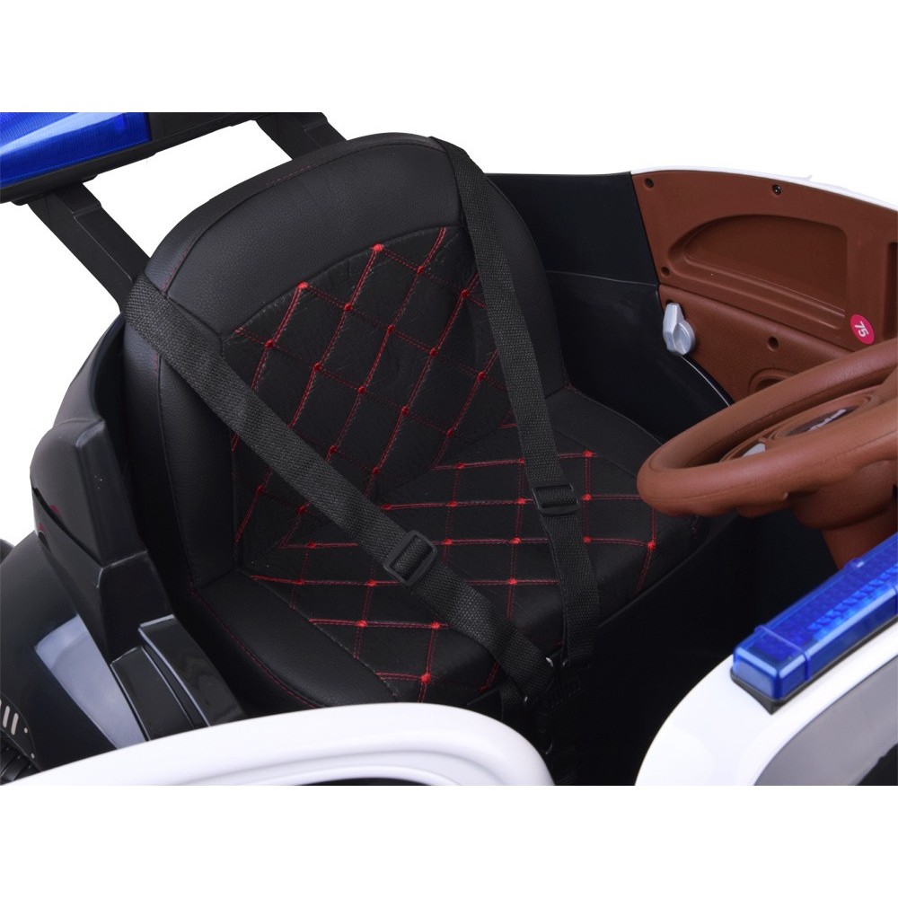 JOKO Elektrické autíčko Retro Beetle, penové kolesá, kožené sedadlo, čierne