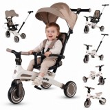 JOKO Detský bicykel, trojkolka, odrážadlo Tiny Bike 5v1, béžová