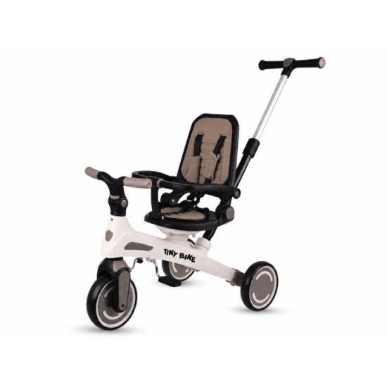 JOKO Detský bicykel, trojkolka, odrážadlo Tiny Bike 5v1, béžová