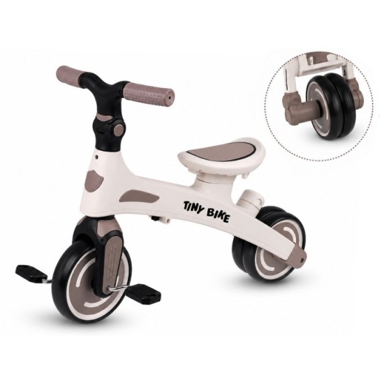 JOKO Detský bicykel, trojkolka, odrážadlo Tiny Bike 5v1, béžová